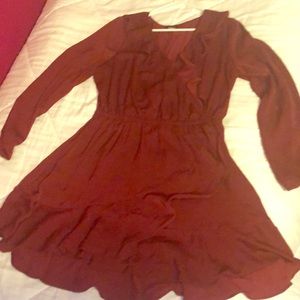Burgundy tulip hem dress